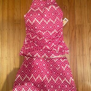 NEW Denim & Co. Beach Halter Tankini with Skirt; Size: 6